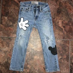 Abercrombie Kids jeans custom painted Mickey Mouse